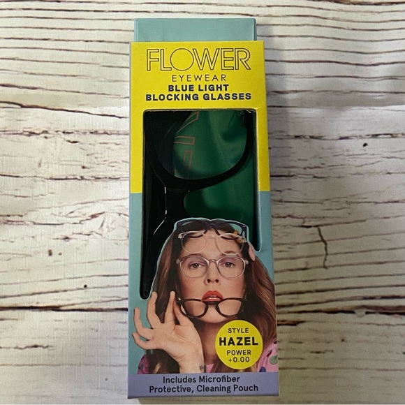 New in Box Flower Eyewear Blue Light Blocking Glasses in Hazel Black - Picture 6 of 11